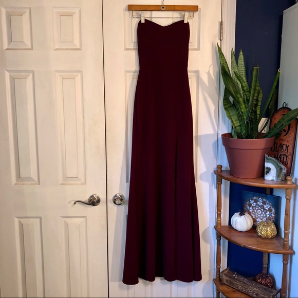 Lulus Dresses & Skirts - Lulu’s Burgundy Strapless Maxi Dress
